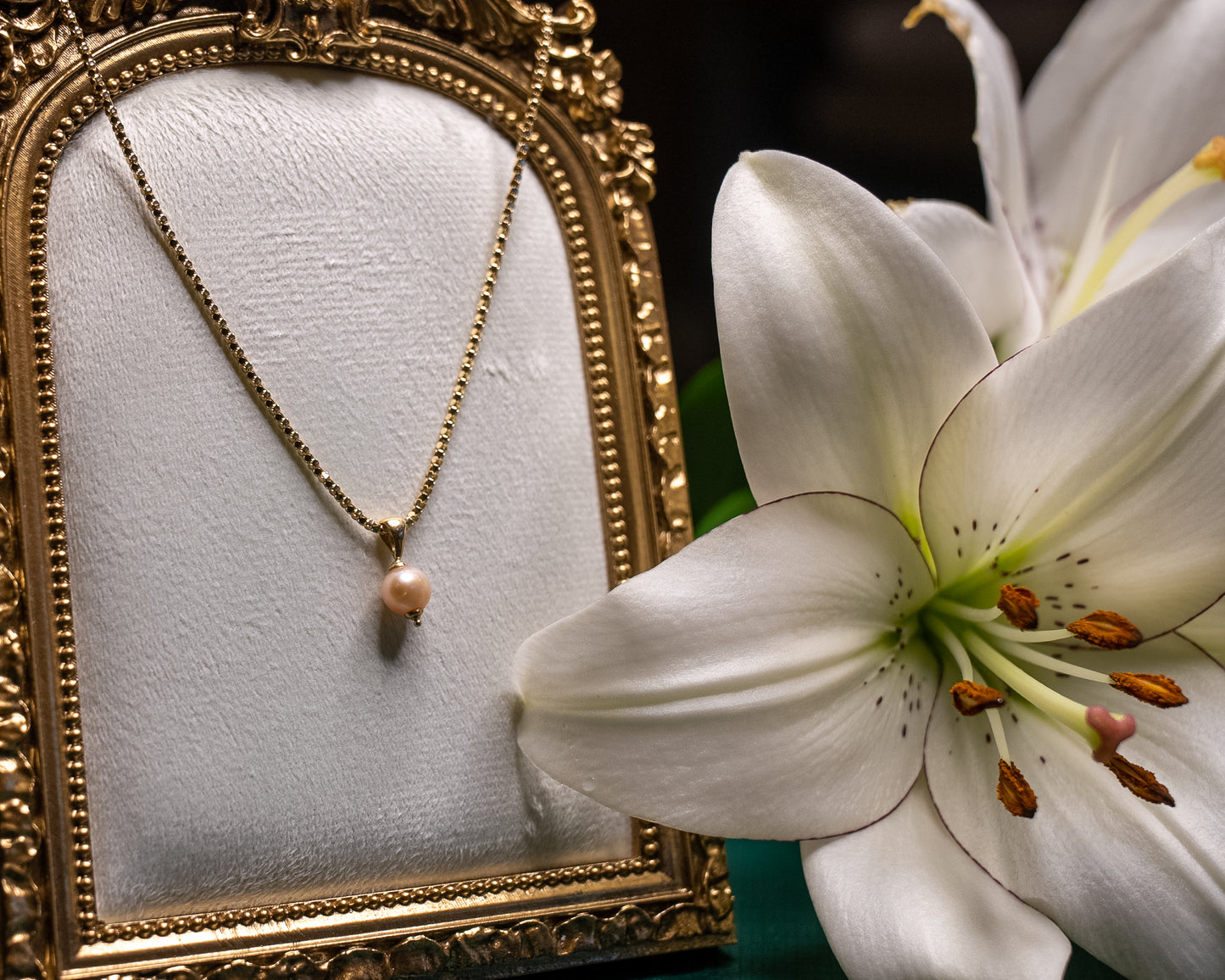 14k Pink Perlita Pendant