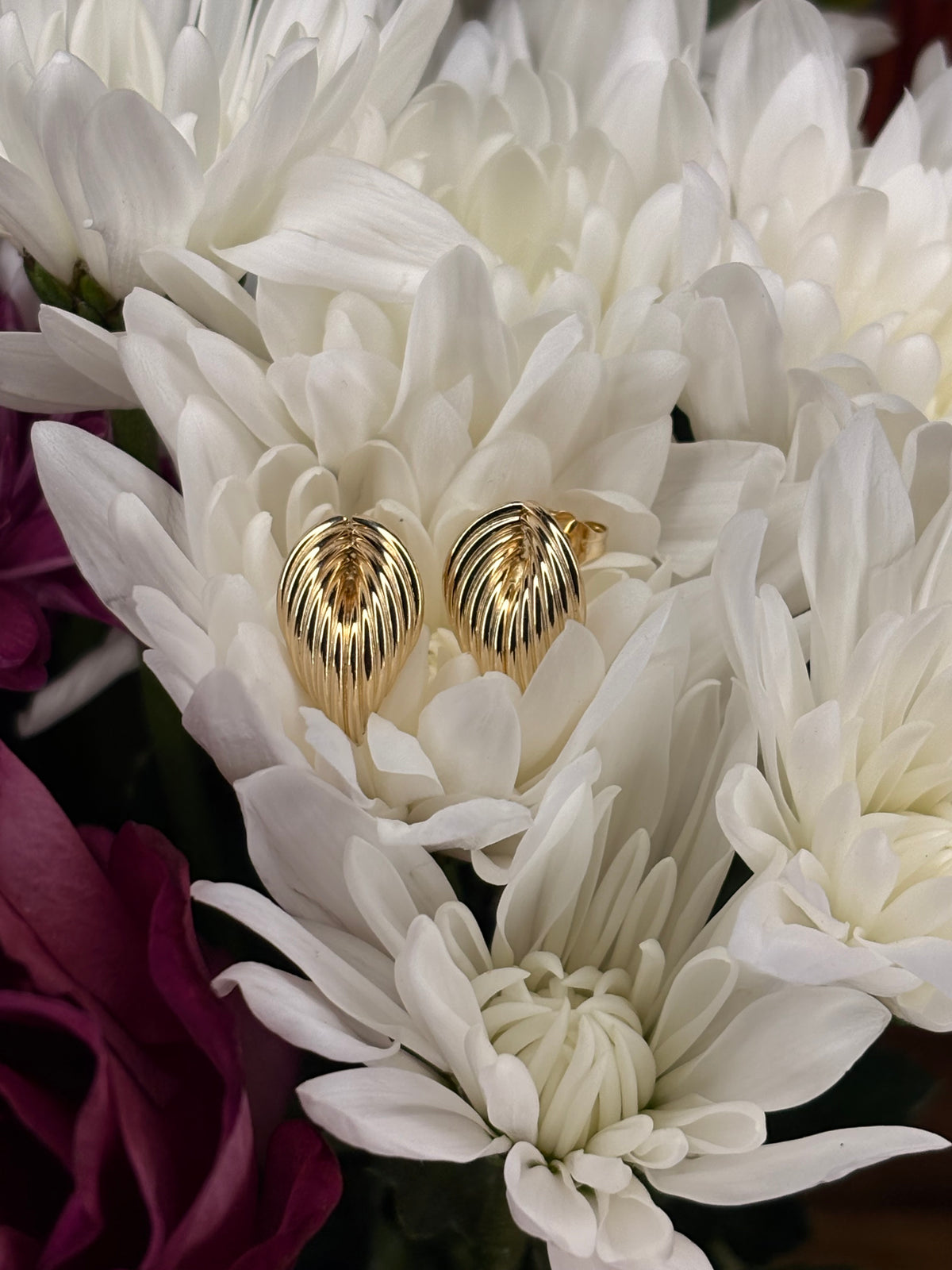 14k Aretes de Hojita