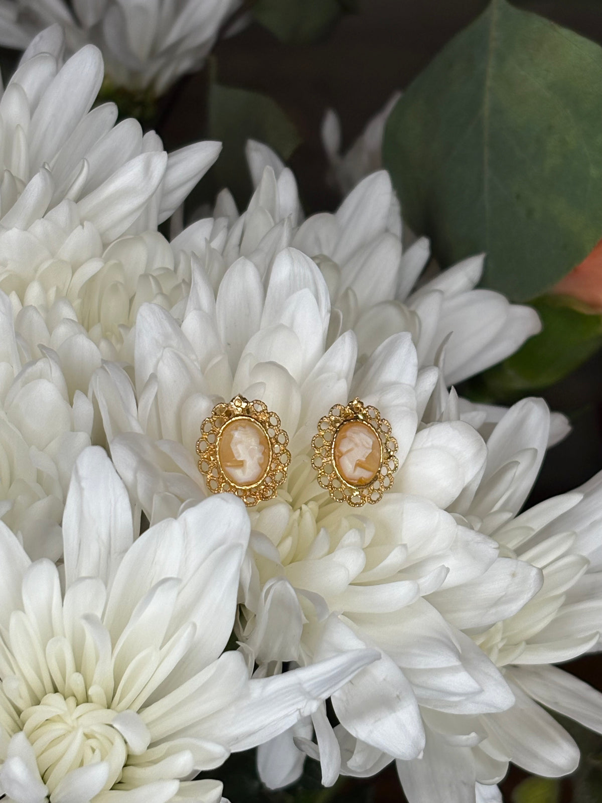 14k Cameo Aretitos