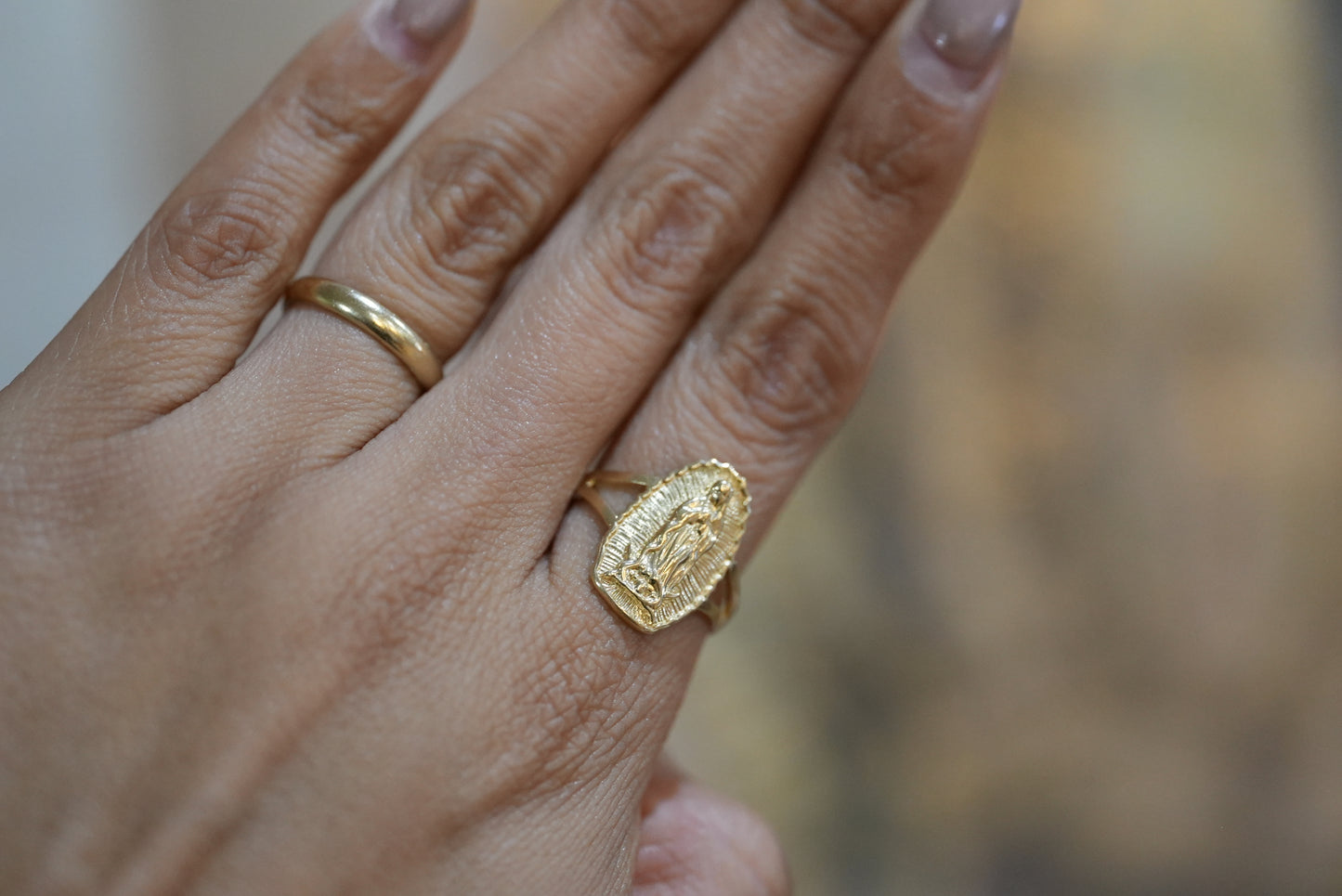 14k Virgen De Guadalupe Ring