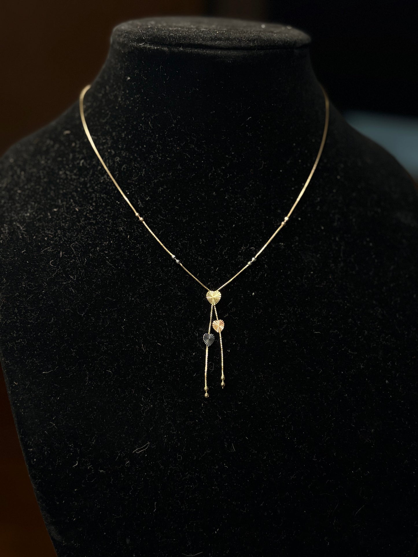 14k High Low Heart Gargantilla