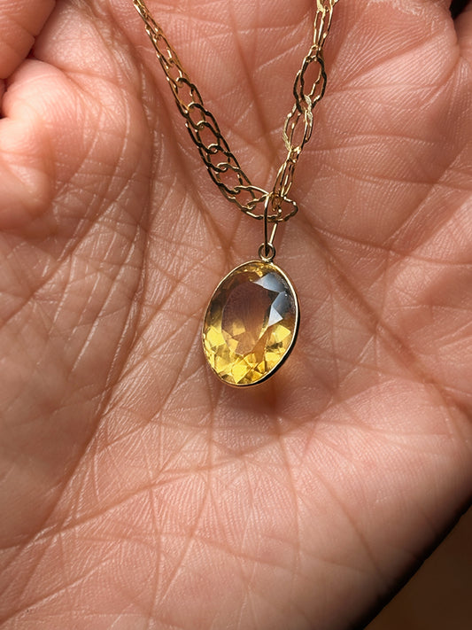 16k Citrino Oval Pendant