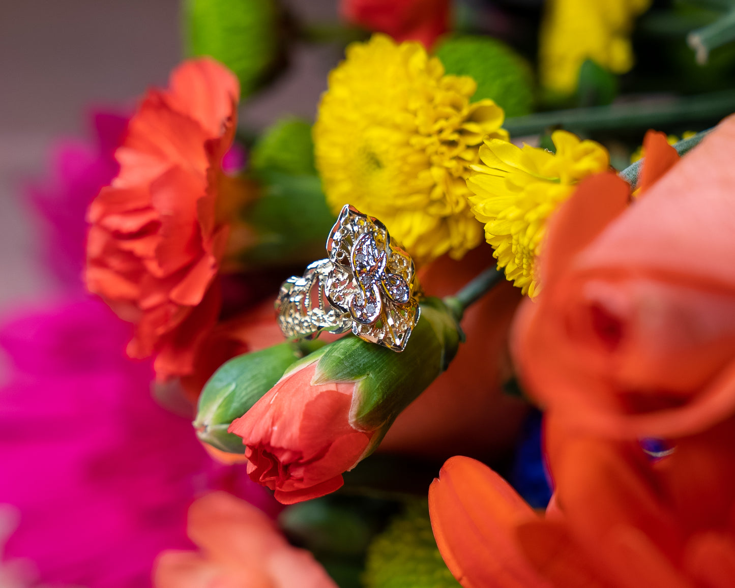 14k Filigree "A" Ring