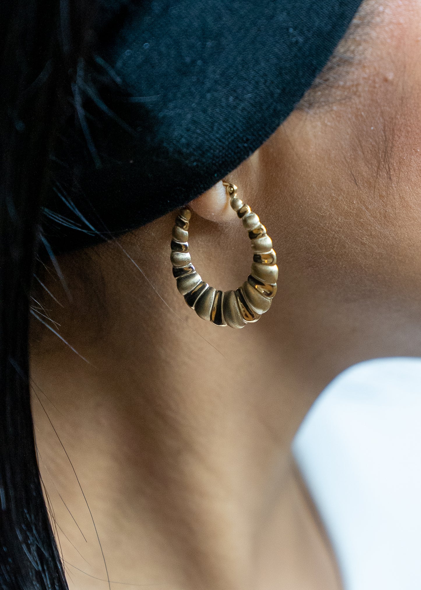 14k Vintage-Inspired Caracol Hoops