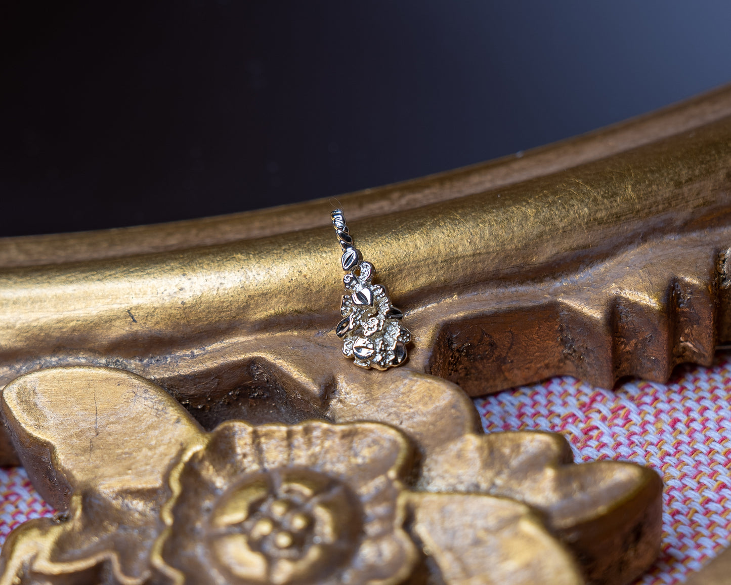 14k Nugget Tear Drop Pendant