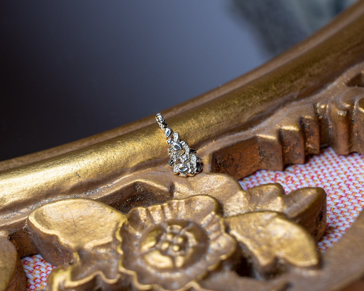 14k Nugget Tear Drop Pendant