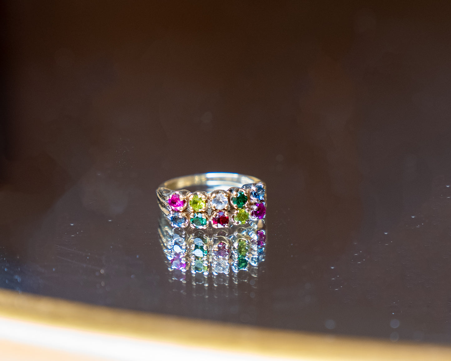 14k Multi-Color CZ Ring