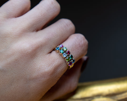 14k Multi-Color CZ Ring