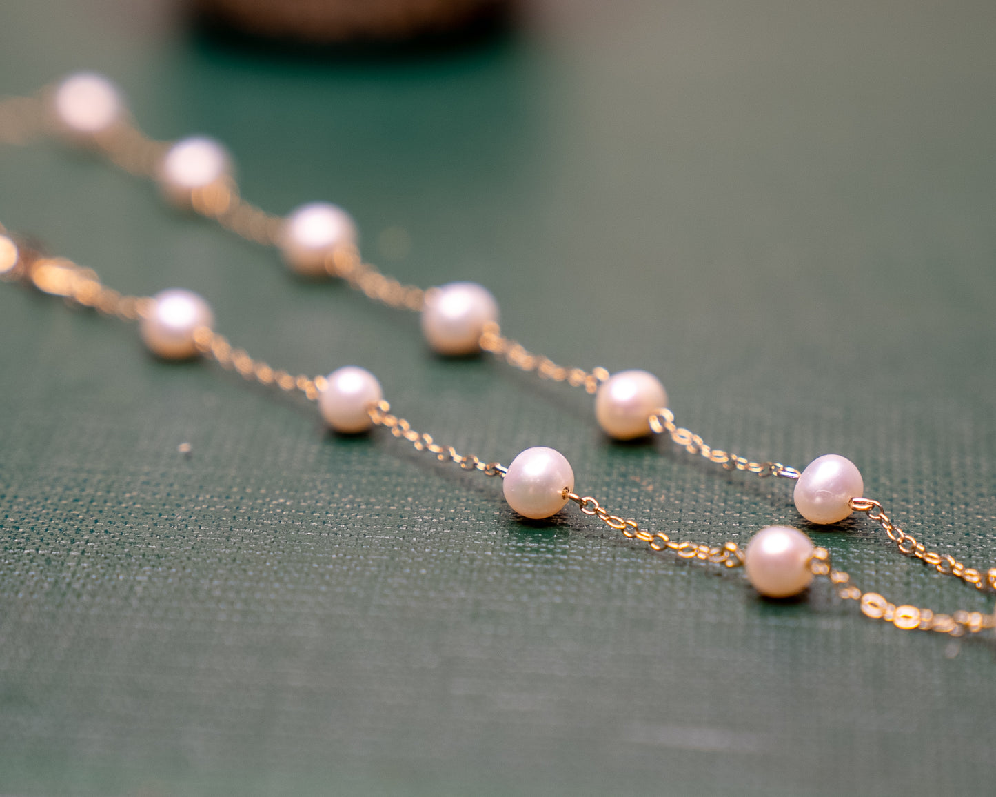 14k Collar De Perlitas