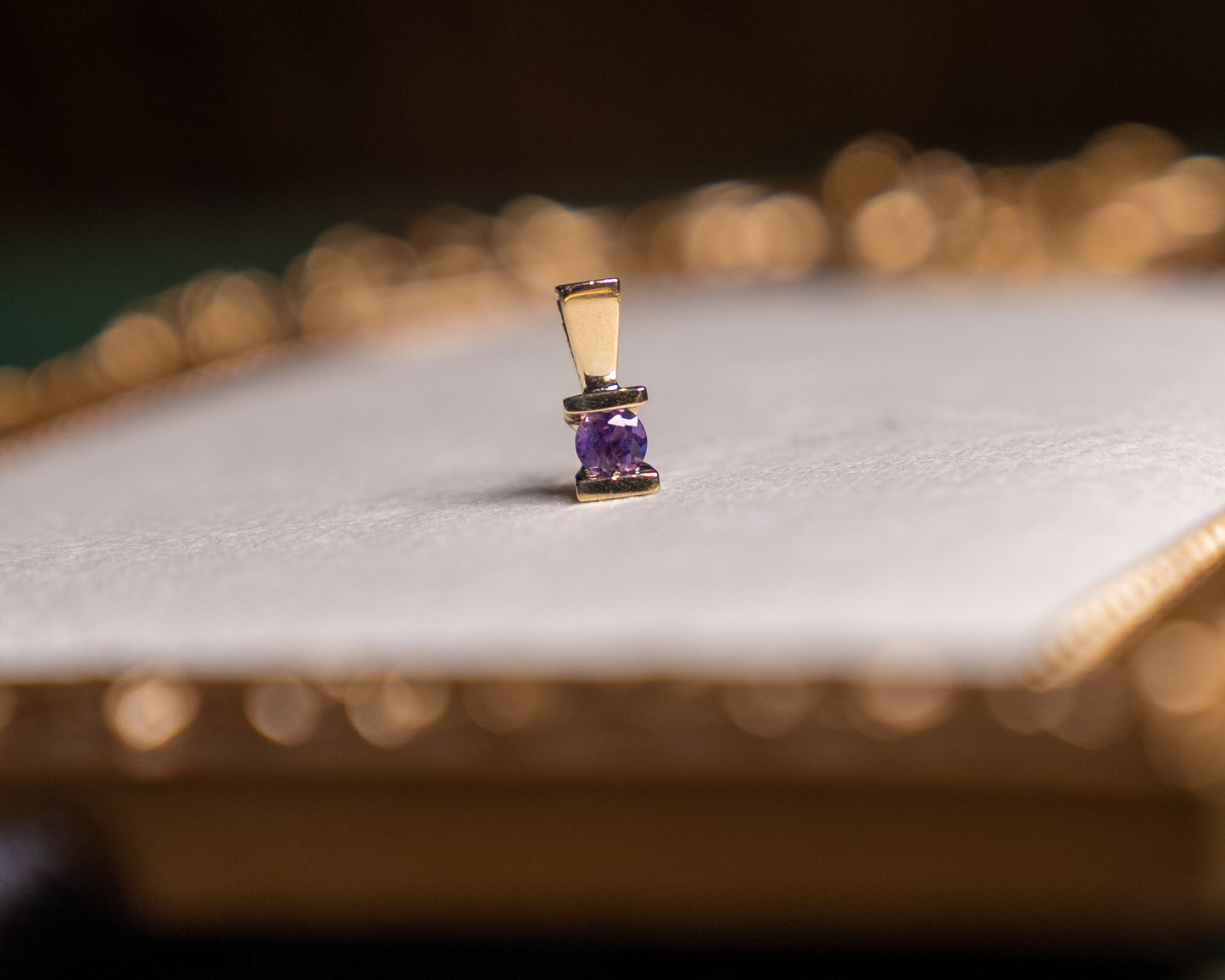 10k "The Little Round Amethyst" Pendant