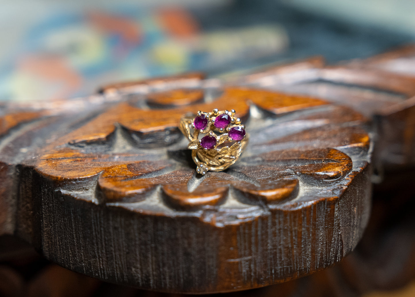 12k Arbolito De Cerezas Cocktail Ring