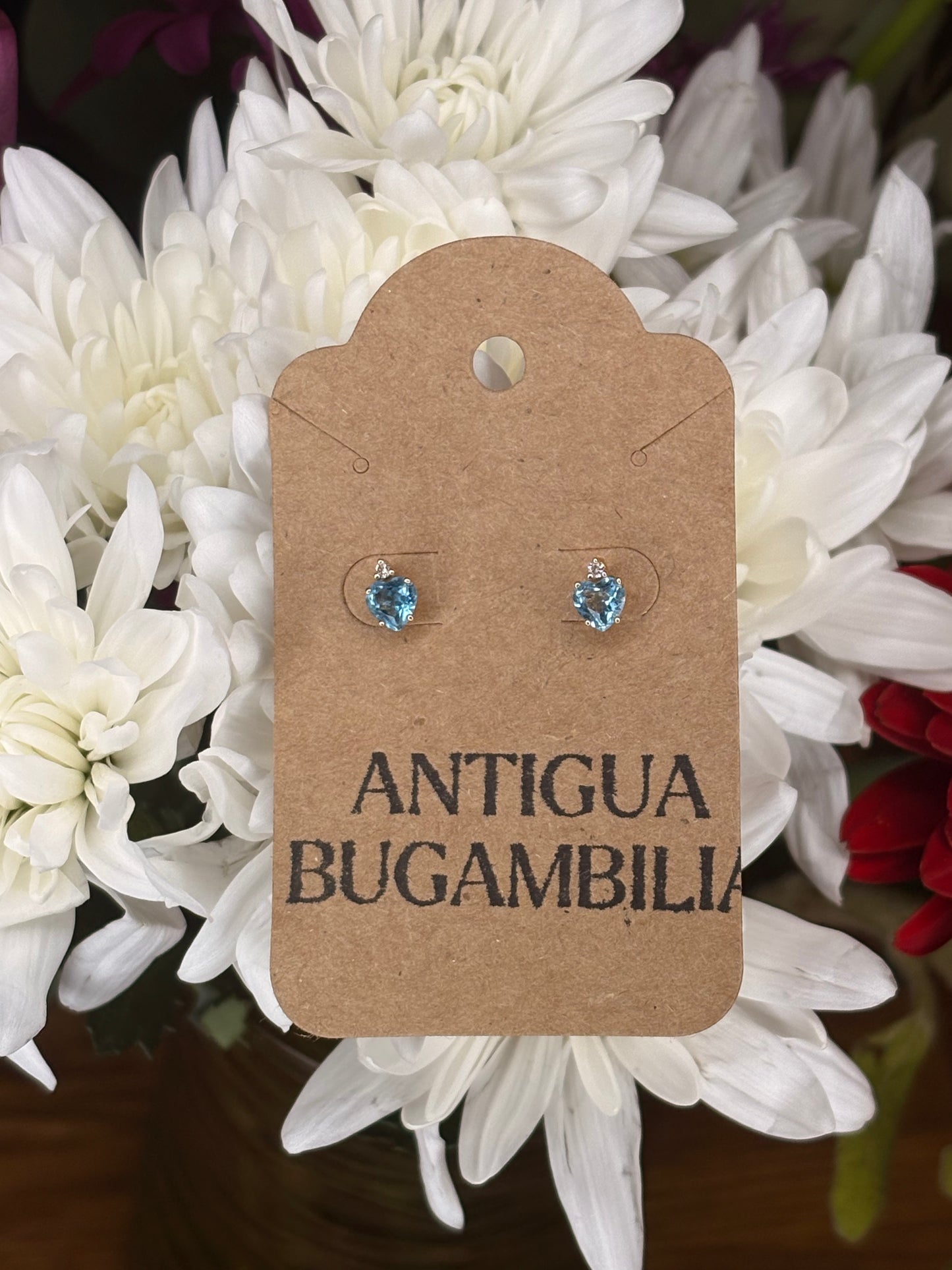 14k Corazón Azul Topacio